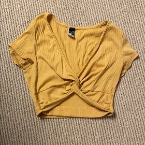 Yellow Twist Crop Top